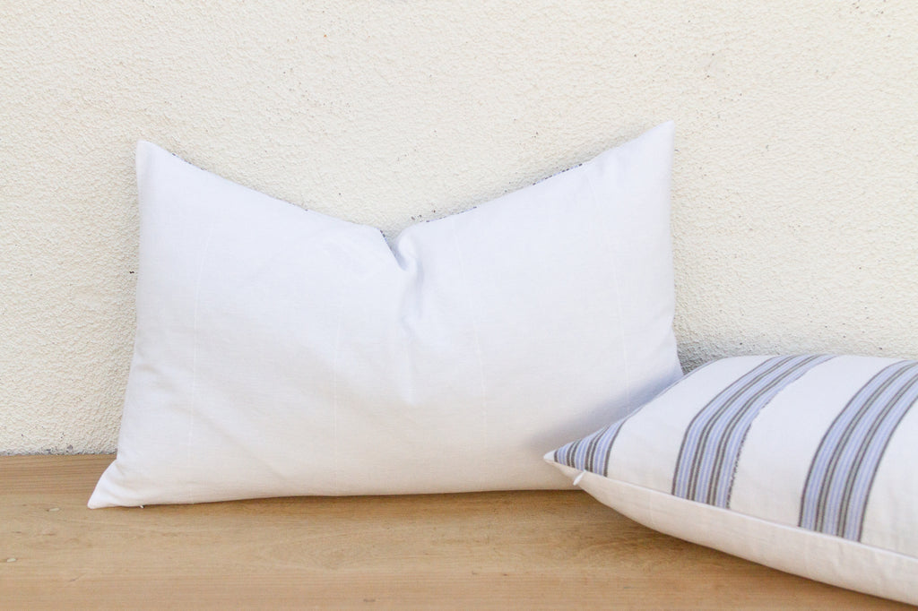 Vintage French Farmhouse Stripe Lumbar Pillows, A Pair