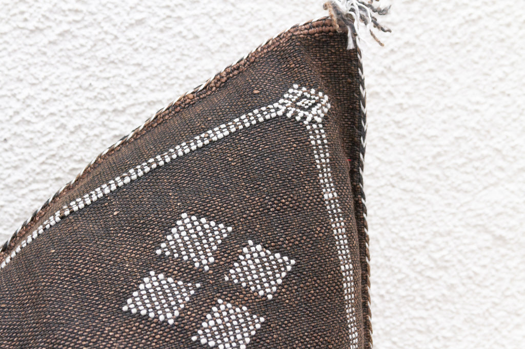 Moorish Charcoal Large Silk Rug Pillow