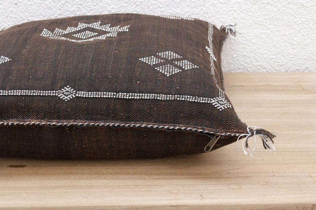 Moorish Charcoal Large Silk Rug Pillow