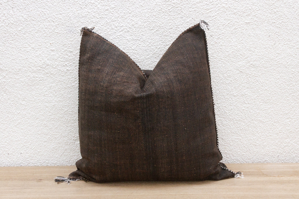 Moorish Charcoal Large Silk Rug Pillow