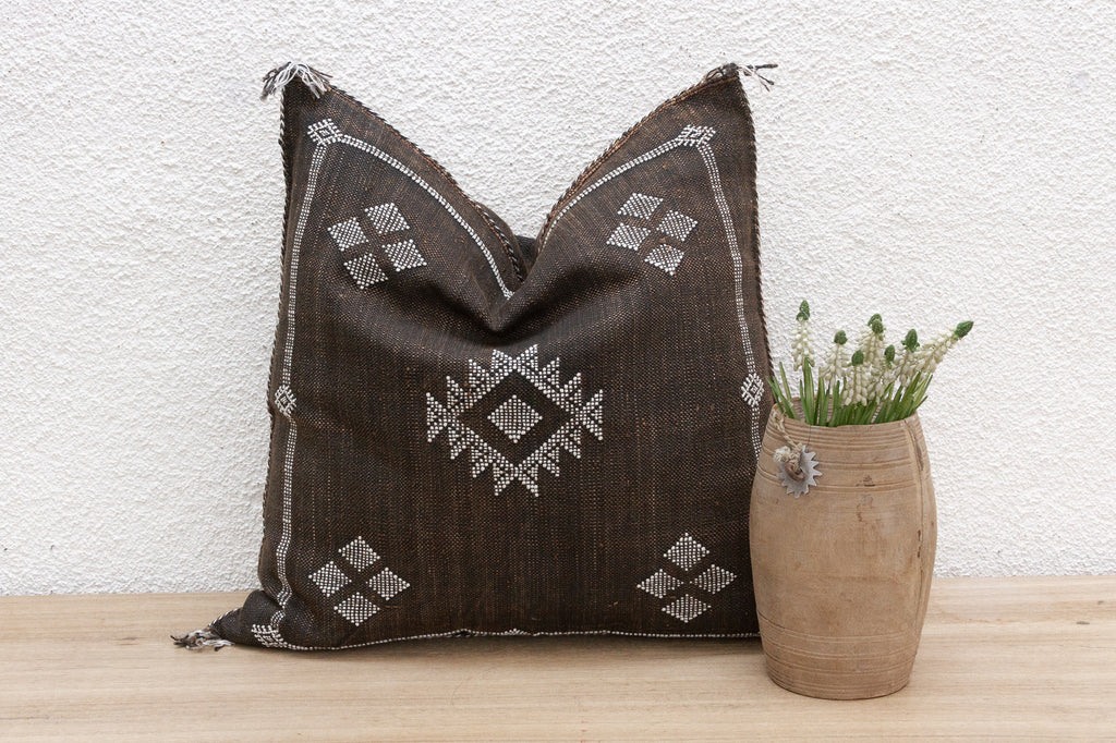 Ebony Souk Large Silk Rug Pillow