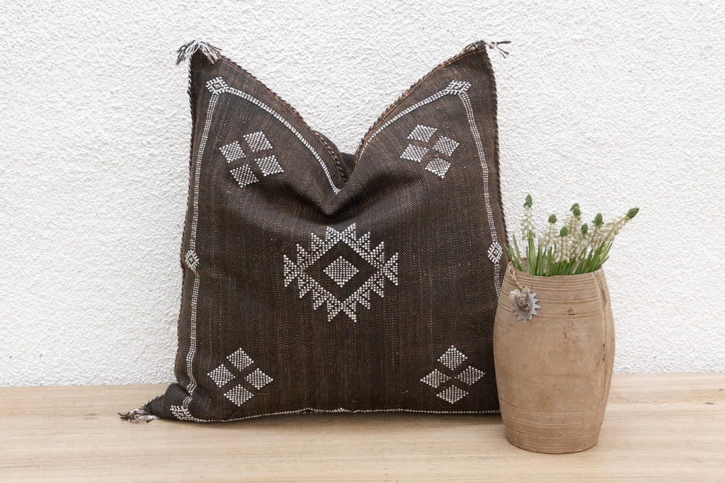 Ebony Souk Large Silk Rug Pillow