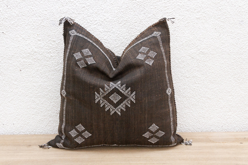 Ebony Souk Large Silk Rug Pillow