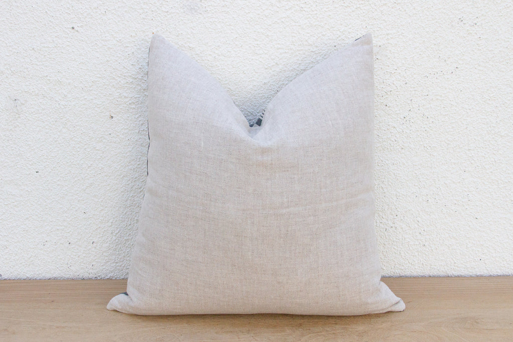Charcoal & White European Grain Sack Pillow