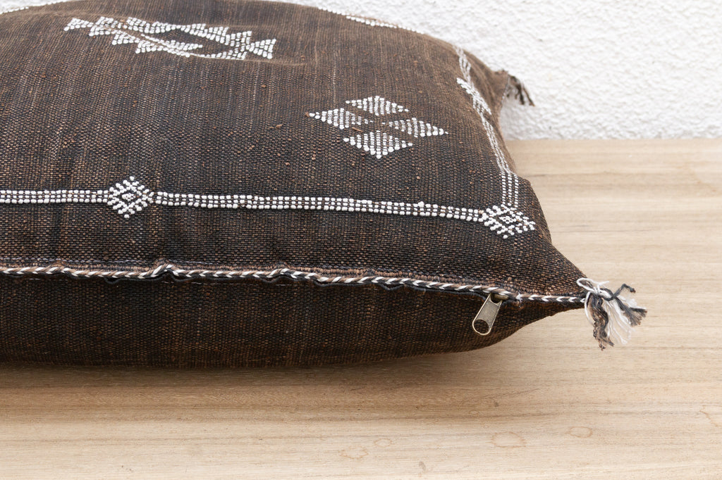 Ebony Souk Large Silk Rug Pillow