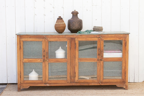19th Century Colonnial Glass Sideboard