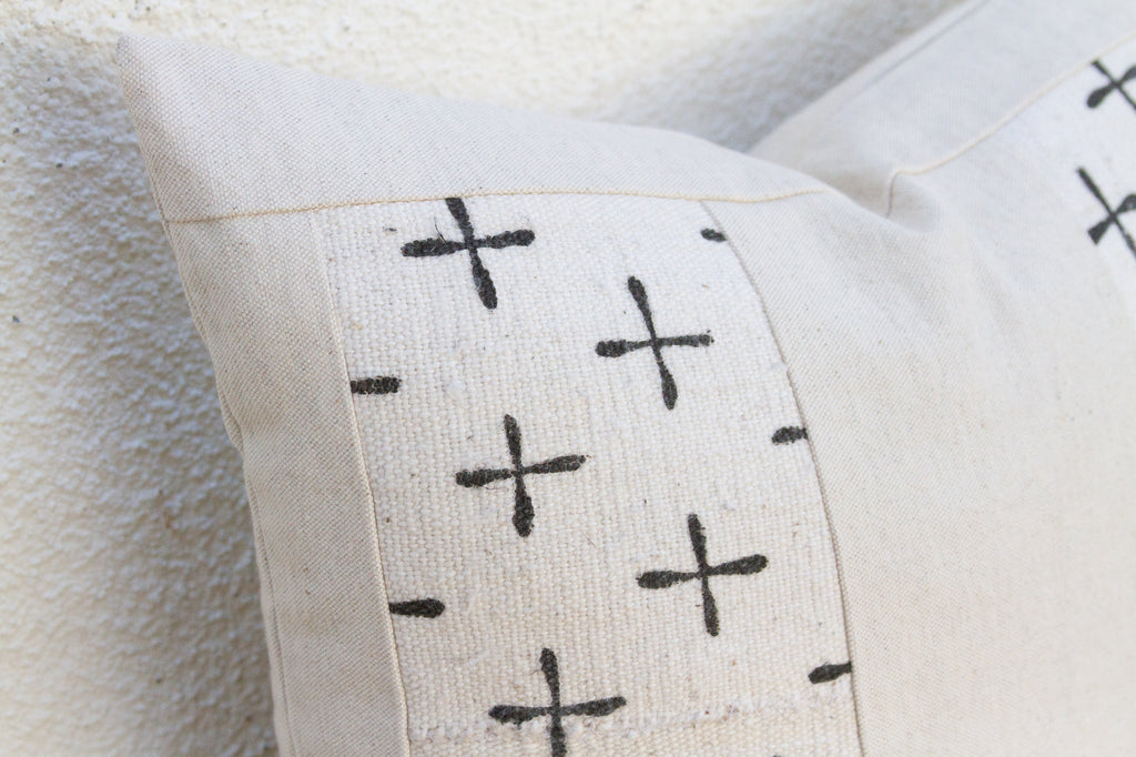 African Tribal Minimalist Mudcloth Throw Pillow