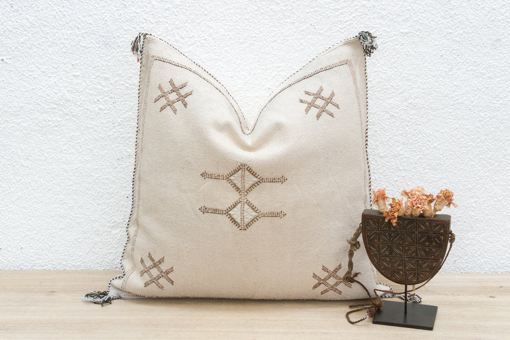 Oasis Linen Large Silk Rug Pillow