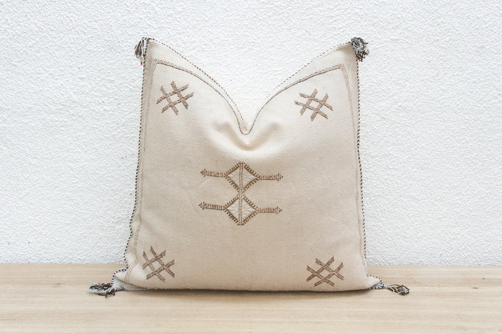 Oasis Linen Large Silk Rug Pillow