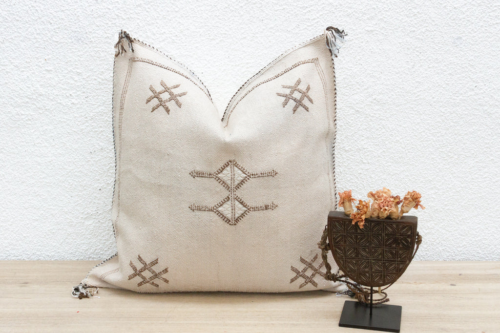 Ivory Drift Large Silk Rug Pillow