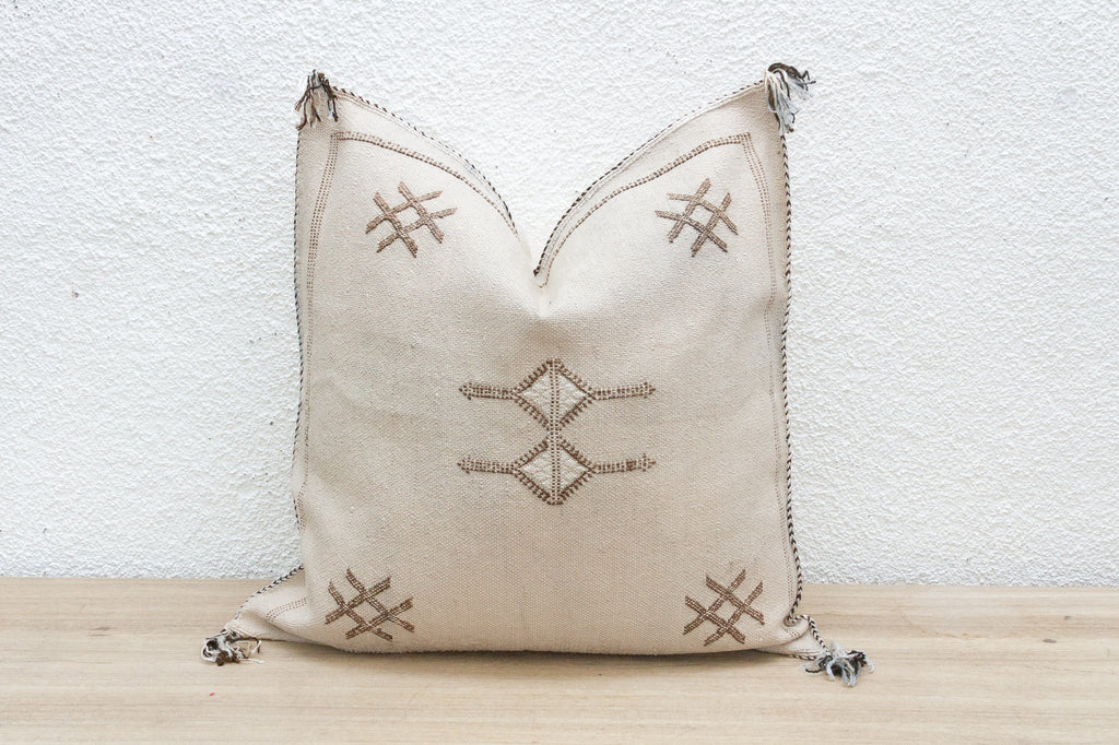 Ivory Drift Large Silk Rug Pillow