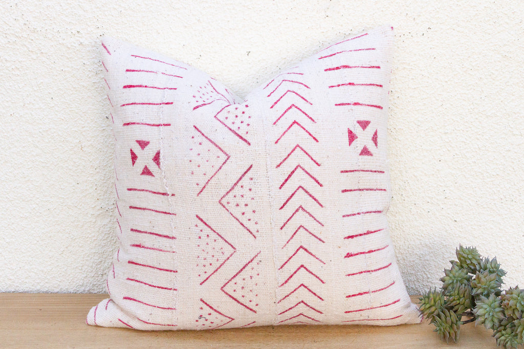 Desert Rose, African Mudcloth Throw Pillow