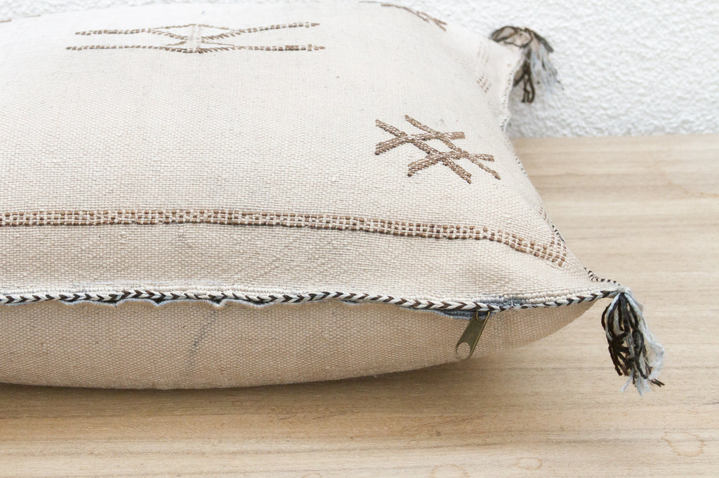 Ivory Drift Large Silk Rug Pillow