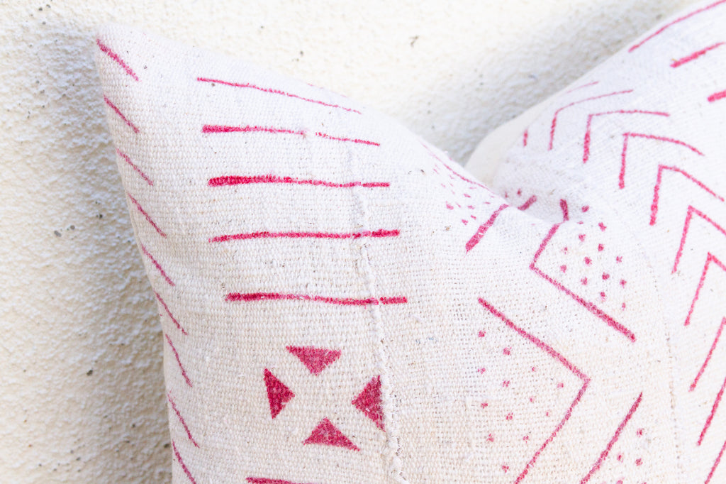 Desert Rose, African Mudcloth Throw Pillow