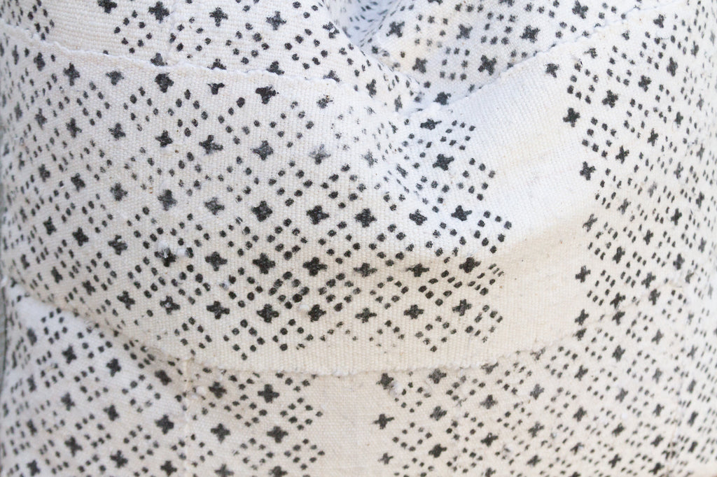 Black & White Vintage Mudcloth Mosaic African Pillow