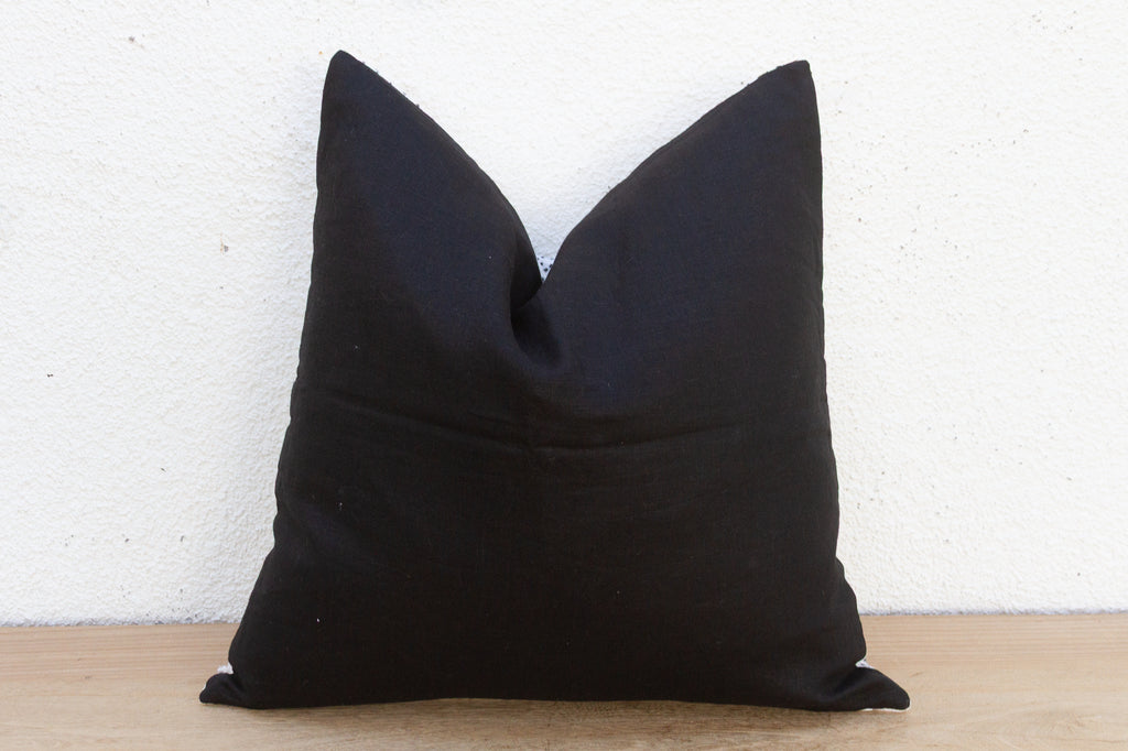 Black & White Vintage Mudcloth Mosaic African Pillow