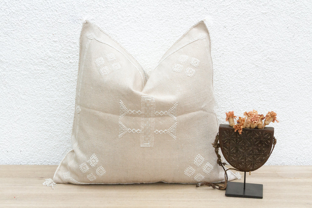 Medina Milk Large Silk Rug Pillow