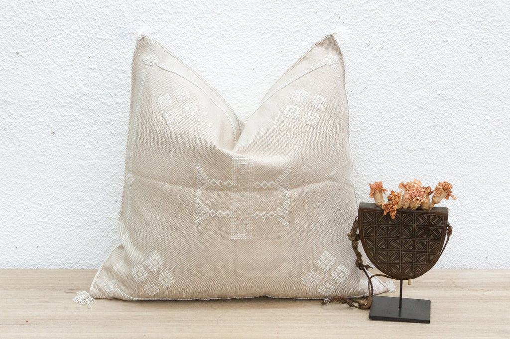 Medina Milk Large Silk Rug Pillow