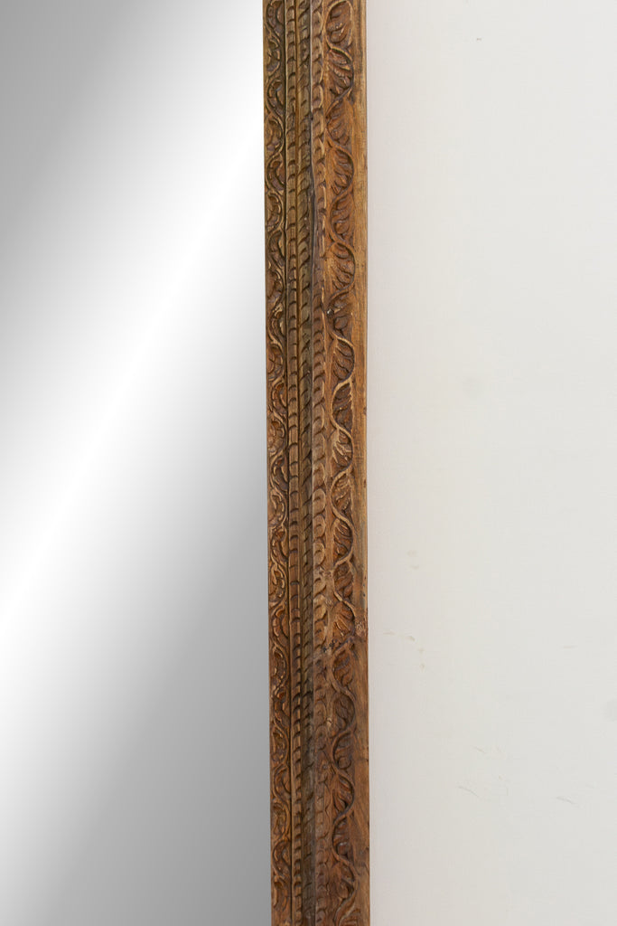 Open Lotus Monumental Antique Floor Mirror