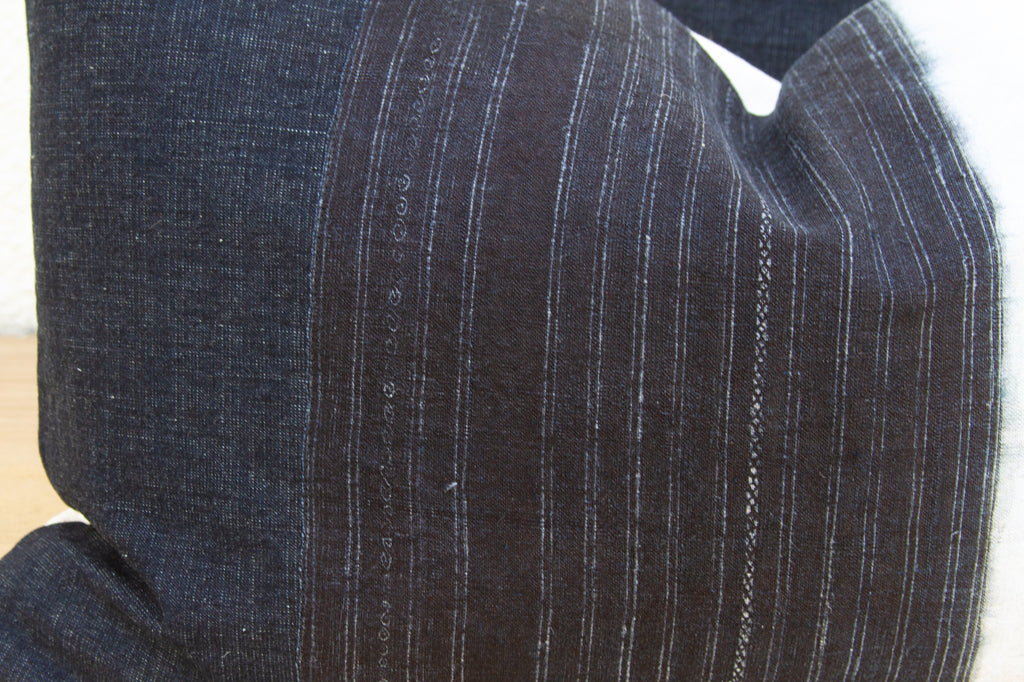 Indigo & White Vintage Hmong Lumbar Pillows, Pair