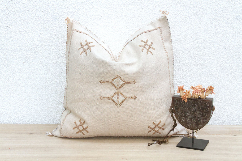 Moroccan Chalk Large Silk Rug Pillow