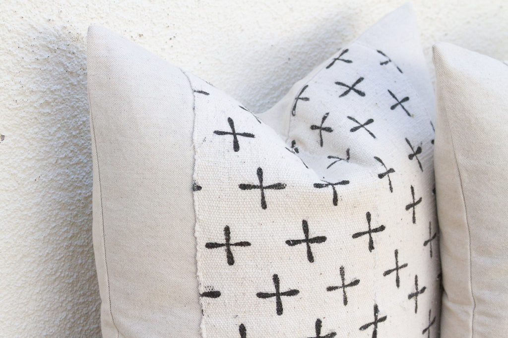 Pair of Earthen African Mudcloth Throw Pillows