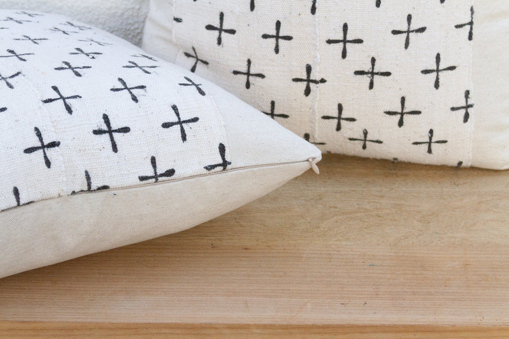 Pair of Earthen African Mudcloth Throw Pillows