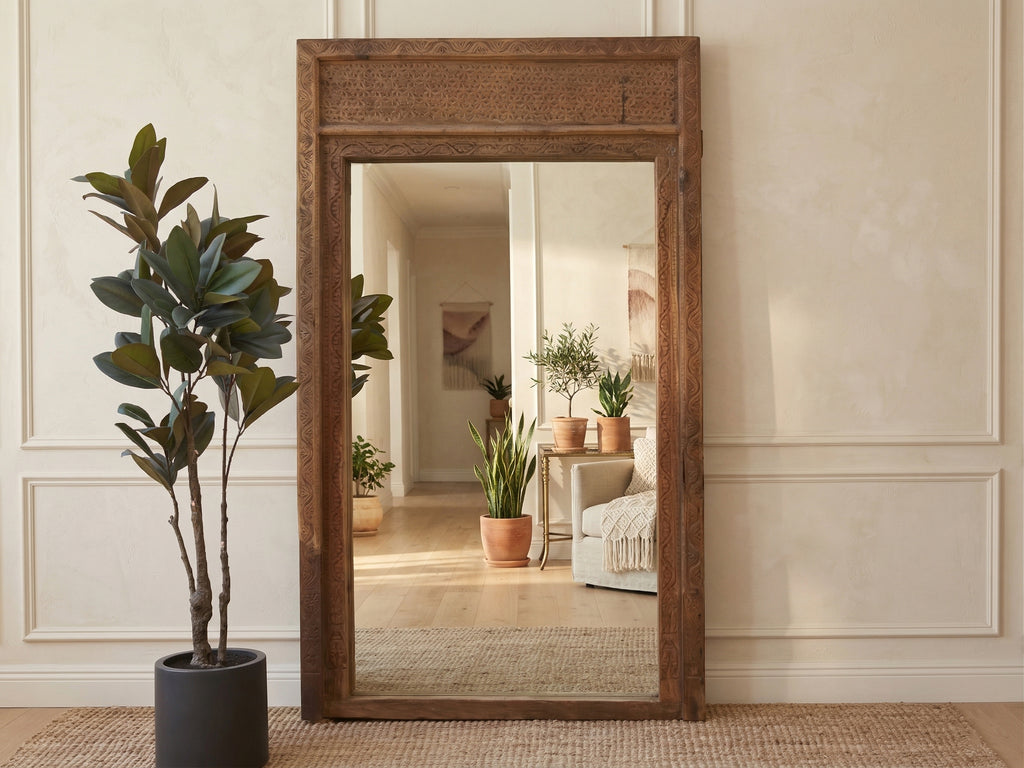 20th Century Oxidized Doorway Floor Mirror (Trade)