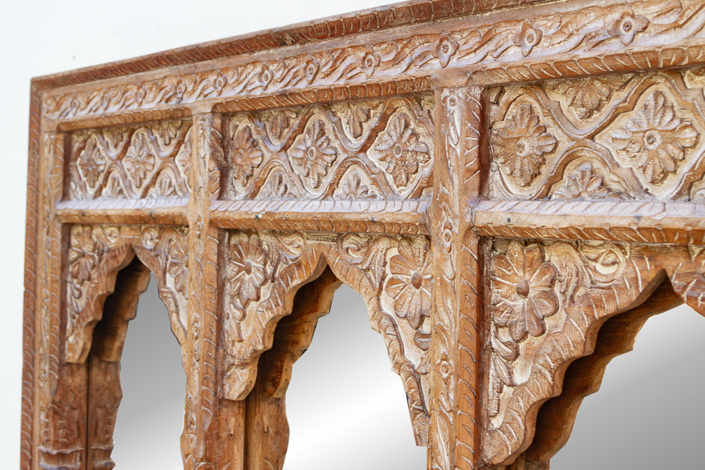Finely Carved Square Triple Arched Mirror (Trade)