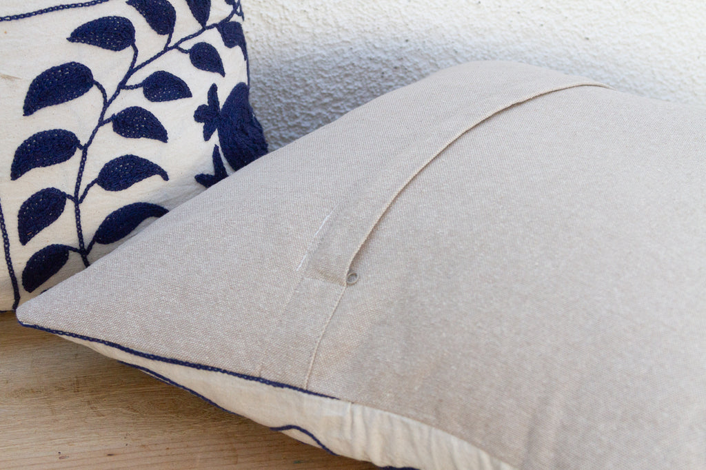 Silk Road Blue & White Suzani Pillow, A Pair