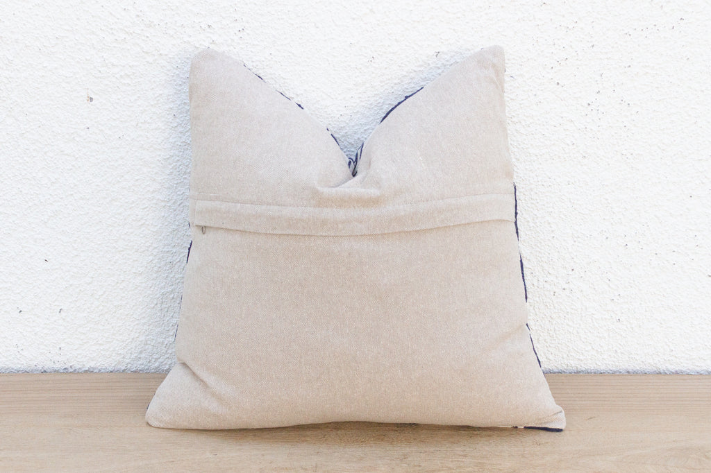 Indigo & White Floral Suzani Throw Pillow