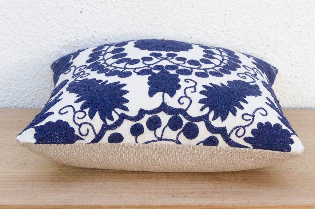 Bukhara Bloom Floral Suzani Throw Pillow