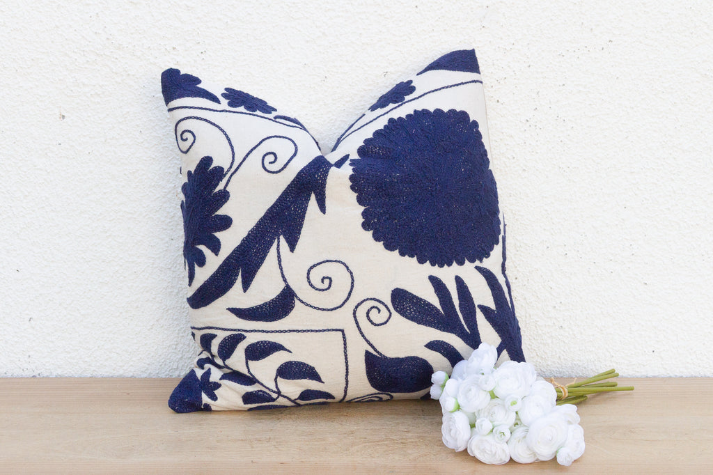 Khiva Mandala Floral Suzani Throw Pillow