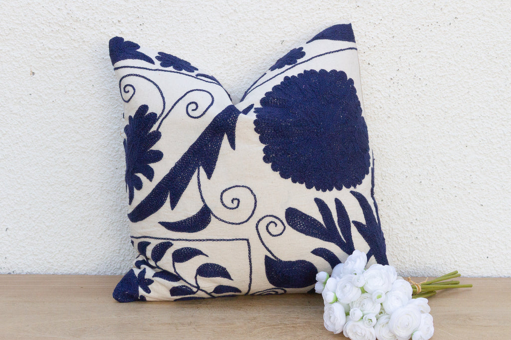 Khiva Mandala Floral Suzani Throw Pillow