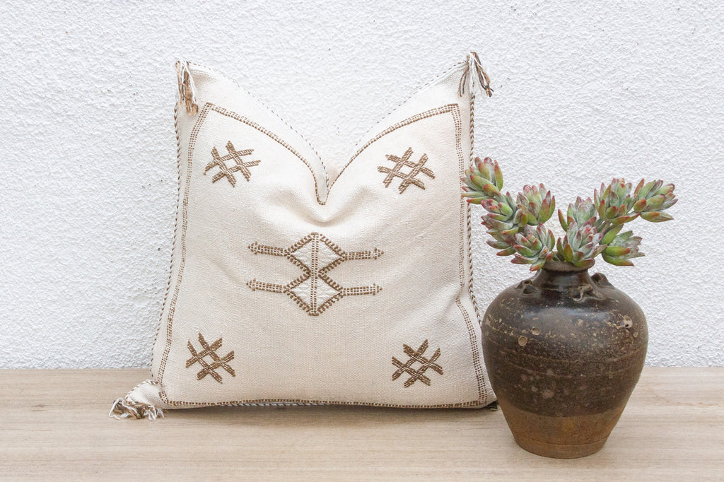 Kasbah Sand Silk Rug Pillow