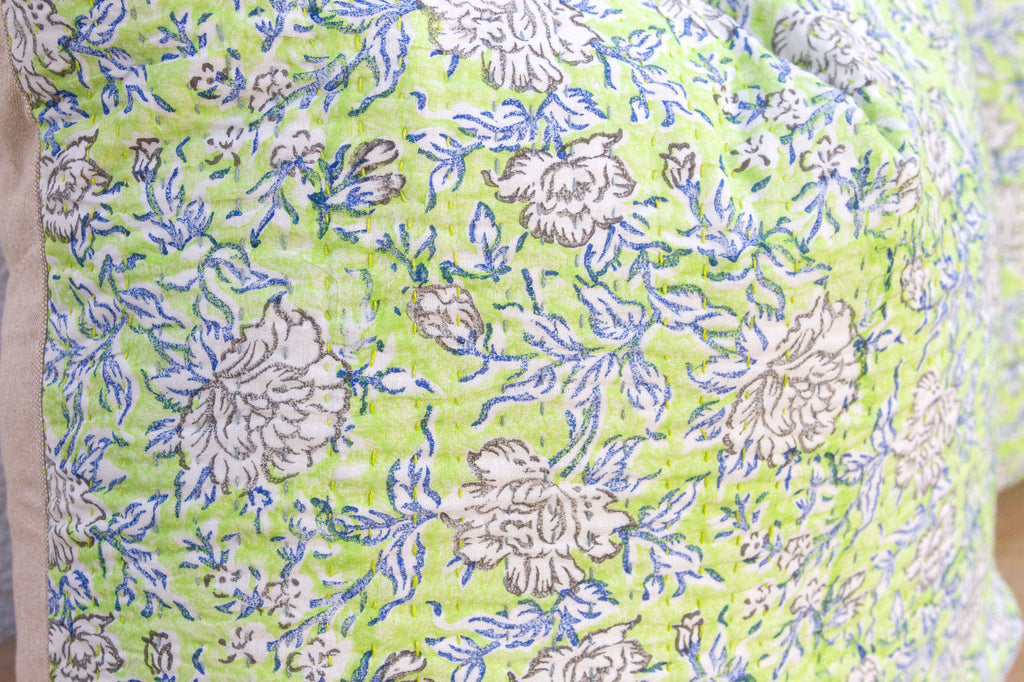 Jaipur Spring, Pair of Large Vibrant Block Print Pillows