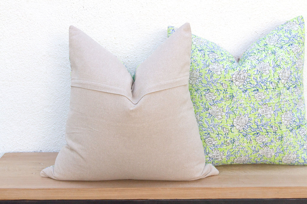 Jaipur Spring, Pair of Large Vibrant Block Print Pillows