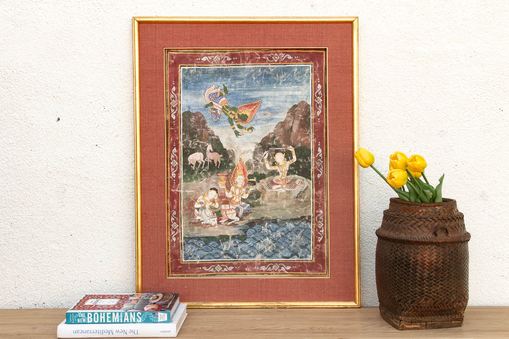 Mid-20th Century Celestial Thai Painting