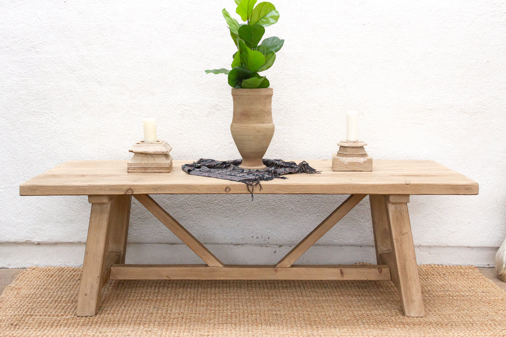 96-Inch Reclaimed Wood Trestle Dining Table