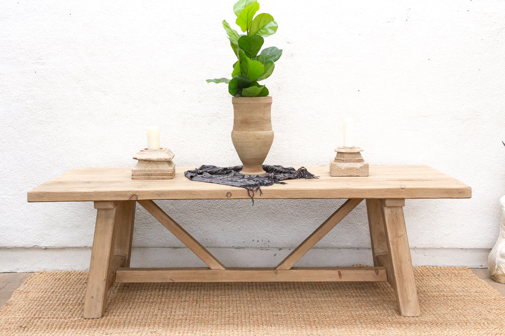 96-Inch Reclaimed Wood Trestle Dining Table