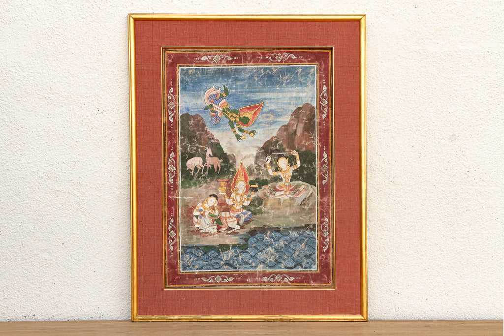 Mid-20th Century Celestial Thai Painting