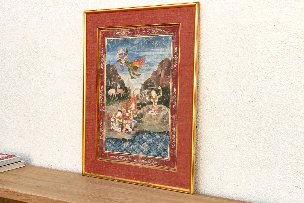 Mid-20th Century Celestial Thai Painting
