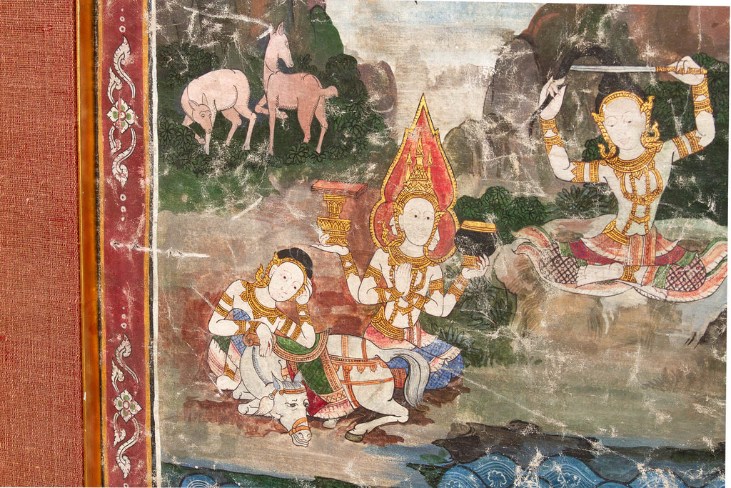 Mid-20th Century Celestial Thai Painting