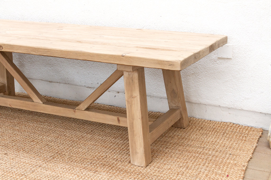 96-Inch Reclaimed Wood Trestle Dining Table