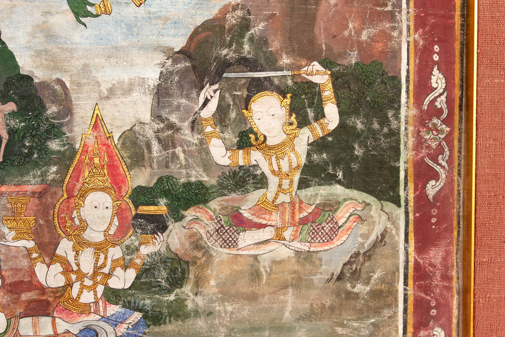 Mid-20th Century Celestial Thai Painting
