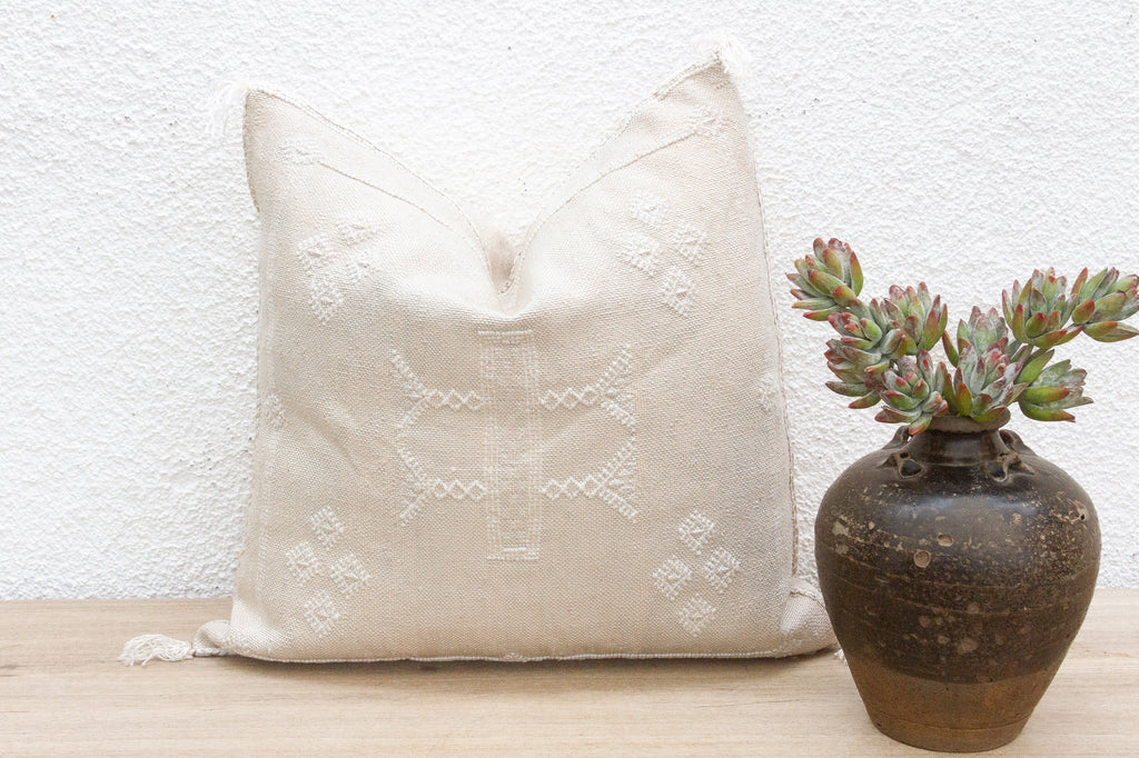 Stone Blossom Silk Rug Pillow