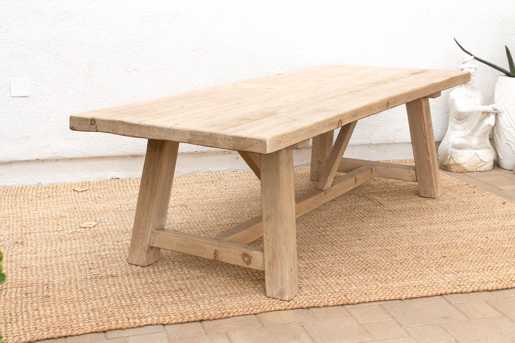 96-Inch Reclaimed Wood Trestle Dining Table