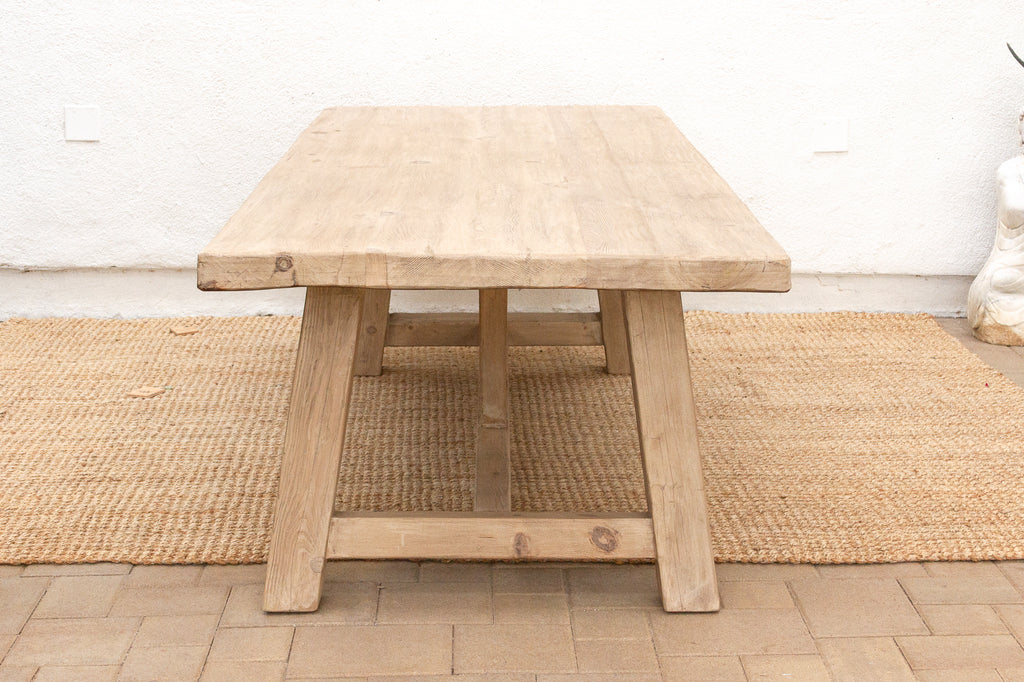 96-Inch Reclaimed Wood Trestle Dining Table