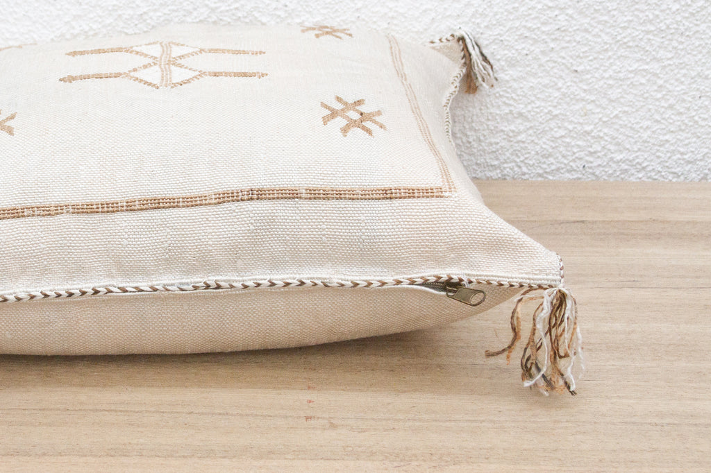 White Kasbah Silk Rug Pillow