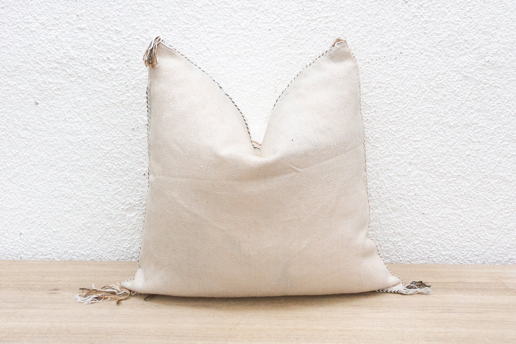 White Kasbah Silk Rug Pillow